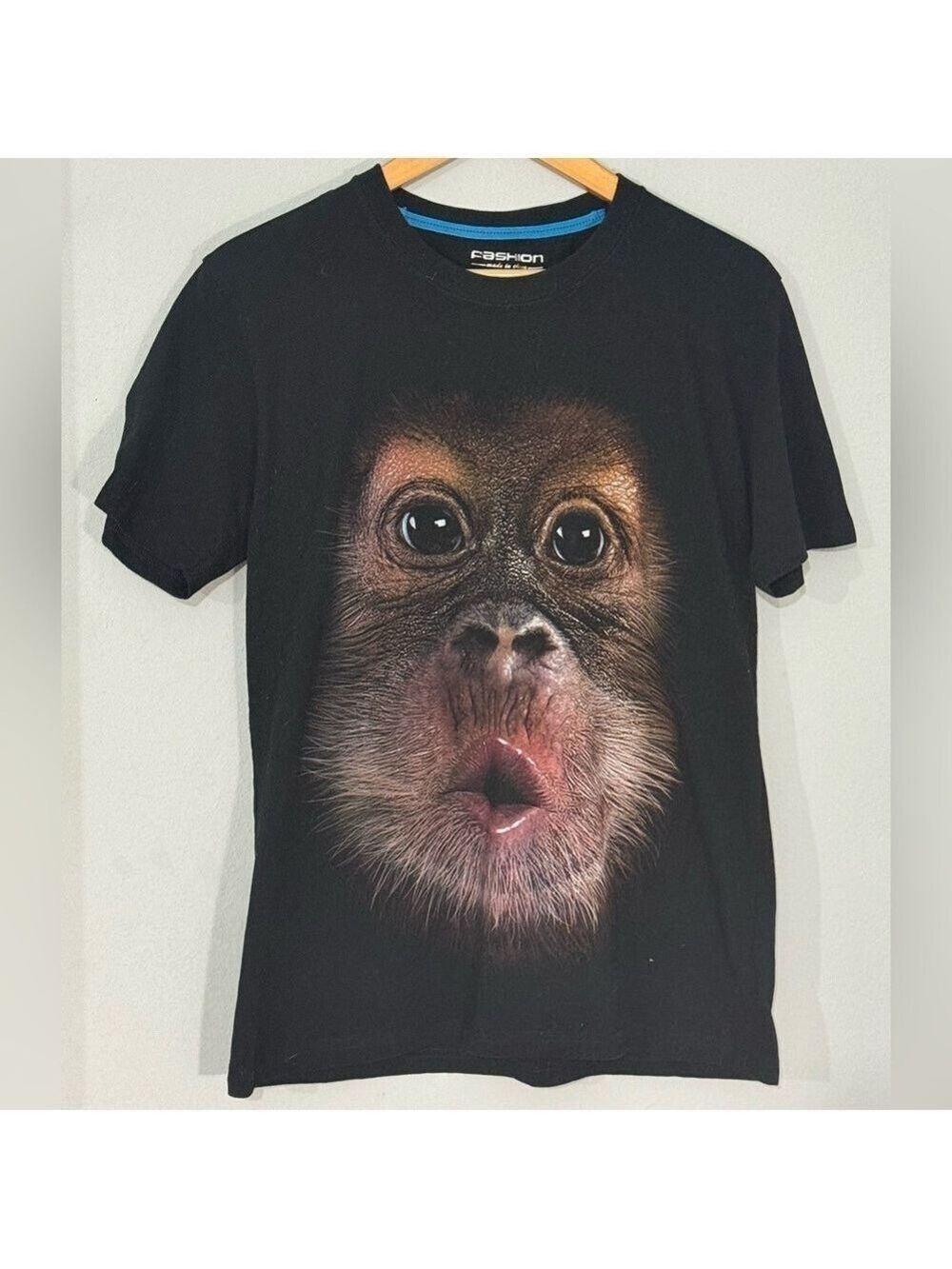 Monkey Face Graphic T-Shirt Men’s XL Black Funny Statement